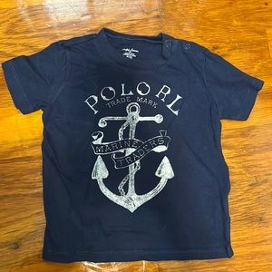 Ralph Lauren navy and white t shirt